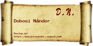 Dobosi Nándor névjegykártya